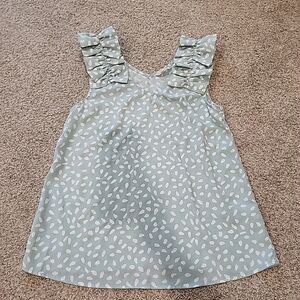 Entro Womens Small Blue & White Polkadot Tank Blouse With Ruffle Straps